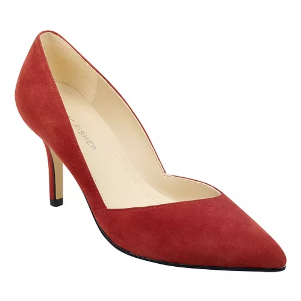 Marc Fisher Red Suede Tuscany Dress Pumps